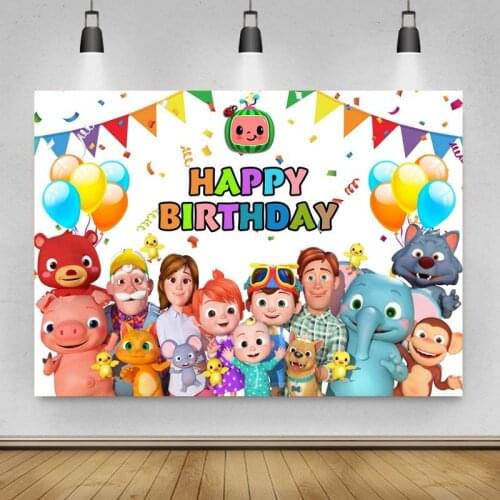 Kids Party Backdrops Photographic Colorful Happy Birthday Baby Shower Photo Background Photography Studio Props Photocall