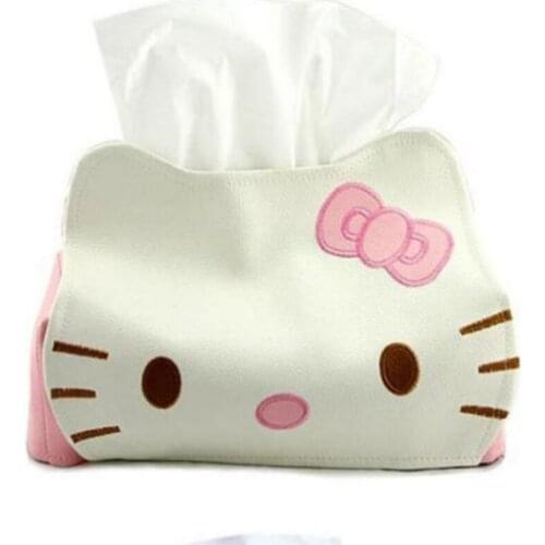 Length 23CMPU Cat face Cute Home Car Tissue Case Box Container Towel Napkin Papers BAG Holder BOX Case Pouch