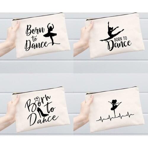 Born To Dance Print Girl Makeup Bag Women Cosmetic Case Travel Toiletries Organizer Female Storage Make Up Pouch Purse Best Gift