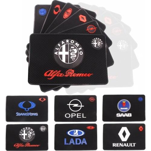 Car Logo High temperature resistance Medium 6.85Inch leather surface Anti-Slip Non-Slip Mat Car Dashboard Pad Mat Accessories