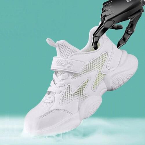 Kids White Sports Shoes Girl Autumn Mesh Breathable Boy Child Sneaker Soft Bottom Fashion Childrens Sneakers 2021 Four Seasons