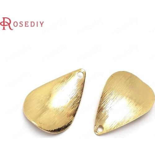 35985)20PCS 19x13MM 24K Gold Color Brass Petal Charms Pendants High Quality Diy Jewelry Findings Accessories