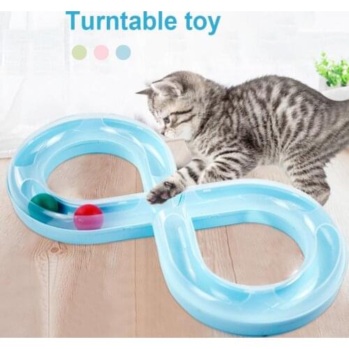 Cat Tray Toys Pet Kitten Turntable Figure 8 Shaped Track Entertainment Supplies Cat Toys
