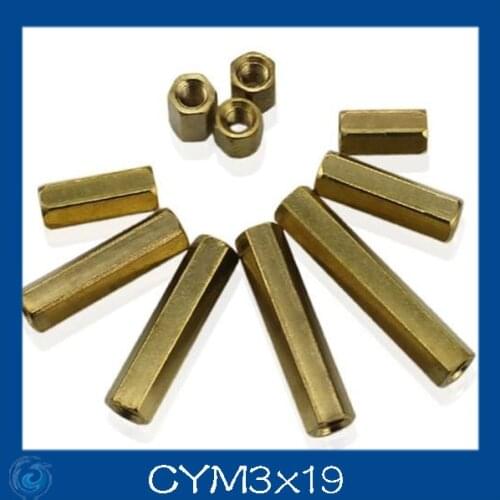 M3*19mm Double-pass Hexagonal Screw nut Pillar Copper Alloy Isolation Column For Repairing New High Quality