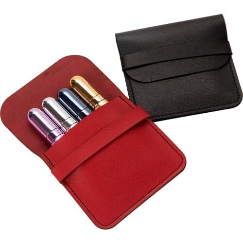 MUB - 4PCS 6ML Mini Aluminum Refillable Perfume Bottle With Spray Empty Perfume Atomizer Glass Sprayer Bottles With Bag