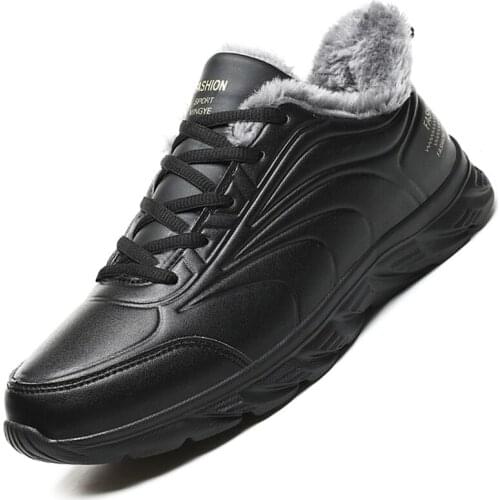Winter Men Boots Waterproof Snow Boots Comfortable Sneakers Men Work Casual Shoes Non-slip Light Rubber Sole Walk Shoes Men
