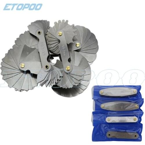4 Pcs Radius Gauges Set R0.3-1.5/R1-7mm/R7.5-15mm/R15.5-25mm Stainless Steel R1-6.5 7-14.5 15-25 26-80 Concave Convex arc tools