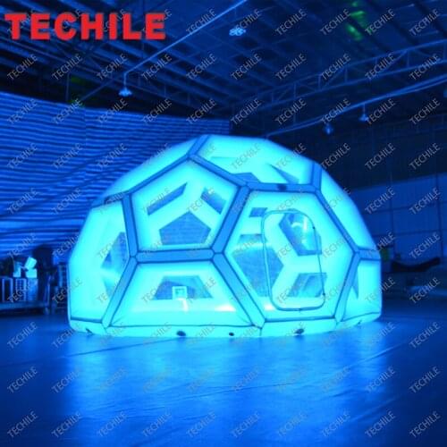 Inflatable transparent football tent with LED dome tent