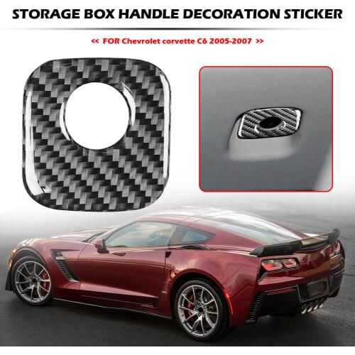 Carbon Fiber Glove Box Handle Sticker Trim for Chevrolet Corvette C6 2005-2007 Car Interior Cover Trim Accessories