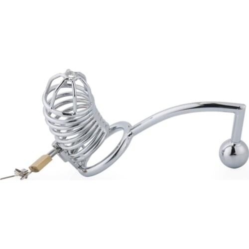 Stainless Steel Bird Chastity Device Cage Cock Ring Penis Lock Bondage Restraint Men Sex Toy