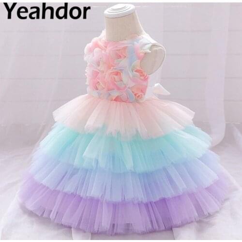 Baby Dress Flower Girls Dress Christening Baptism Dress Toddler Ball Gown Baby Girls Dress for Wedding Party Infants Clothes
