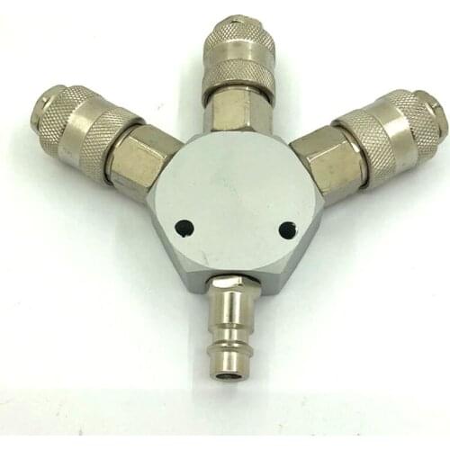 1/4'' Pneumatic Quick Connector Dispatcher Three Way Air Coupler European Style Air Compressor Accessory Air Hose Coupling