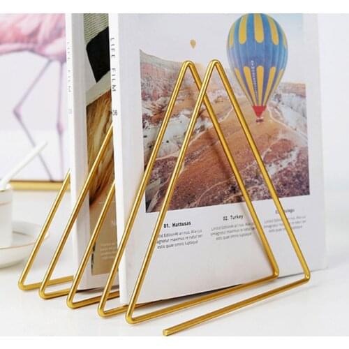 2021 New Nordic Triangle Shape Simple Book Support Stand Desktop Storage Rack Shelf Decor