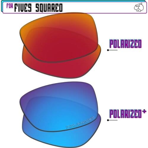 EZReplace Polarized Replacement Lenses for - Oakley Fives Squared Sunglasses - BlueP Plus-RedP Plus