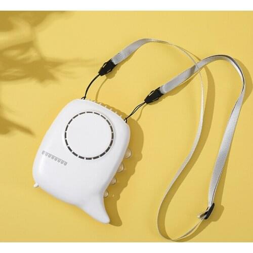 Portable Mini Fan USB Rechargeable Handheld Fan Outdoor 1200mAh Battery Small Hanging Neck Fan Desktop Air Cooler LED Night Lamp