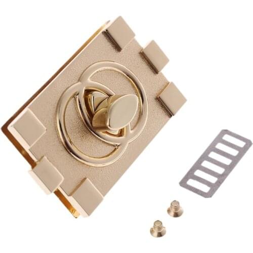 Rectangle Shape Clasp Turn Lock Twist Locks DIY Leather Handbag Bag Hardware Accessories 28GD