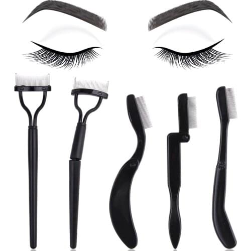 1/3Pcs Eyelash Comb Curler Folding Lash Separator Mascara Applicator Curl Eyebrow Brush Kit Metal Teeth Beauty Cosmetic Tools