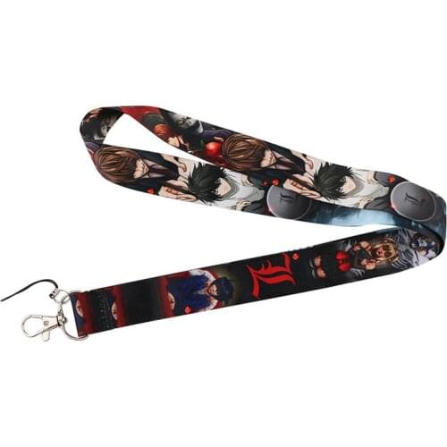 Death note Keychain Lanyards Id Badge Holder ID Card Pass Gym Mobile Phone Badge Holder Key Strap webbings ribbons