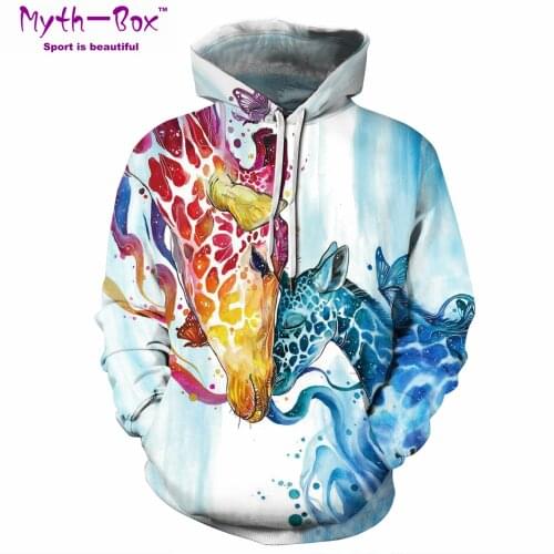 Women/Men Hoodie Sweatshirts Autumn Winter Sport Hoodies Women Animal 3D Print Long Sleeve Sportwear Hooded Sweater Gym Pullover