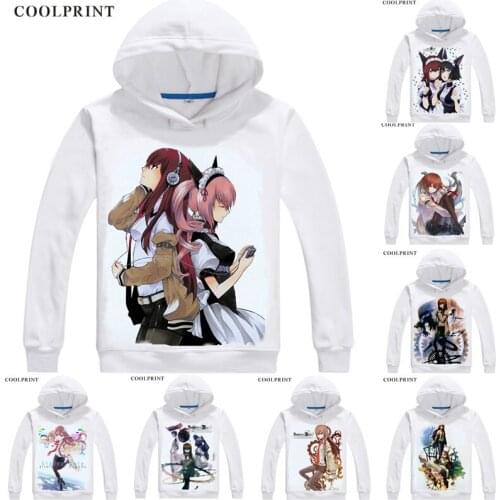 Steins Gate Hoodies Men Hip Hop Long Sleeve Anime Hoodie Makise Kurisu Shiina Mayuri Cosplay Motivs Anime Sweatshirts Women