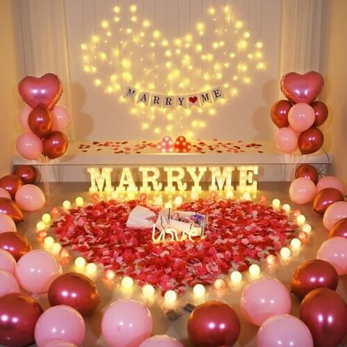 22cm Valentines Day Decorative Light Letters ABS Digital Name Number Light saint valentin decoration lettre alphabet Marry Me