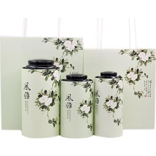 Xin Jia Yi Packaging Tea Paper Box Set Slide Metal Lid Drawer Paper Tube Round Shape 19cm Height Envelope Watch Paper Box