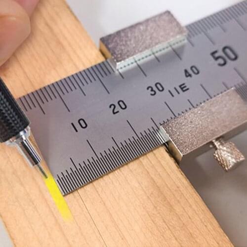 Japanese Shinwa stainless steel ruler thickened steel ruler high precision 15 / 30 cm ruler slider