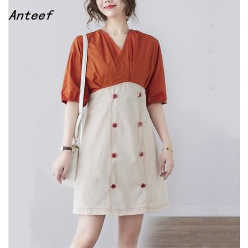 Short sleeve plus size cotton dresses for women casual loose mini short woman summer dress elegant clothes 2021 sundress