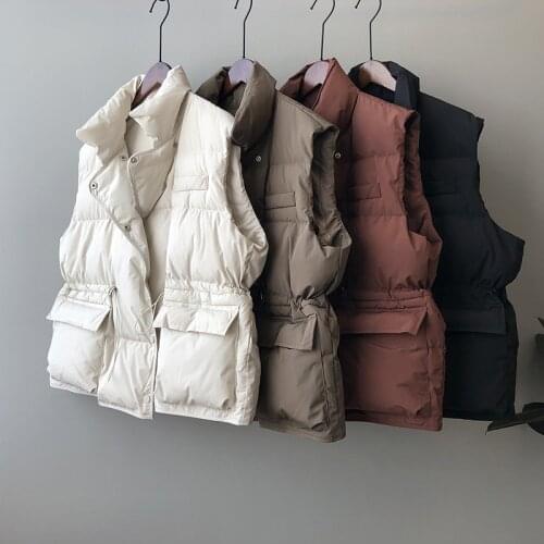 Women Thick Cotton Down Warm Tops Loose Style Vest Chaleco Mujer Gilet Casaco Feminino Women Vest Coat Stand Collar Winter