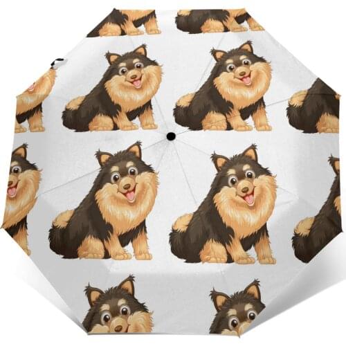 Sunny Umbrella Cartoon Dogs Pattern Automatic folding portable men women umbrella Sunscreen rain Windproof beach parasol