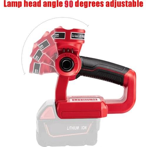 12W LED Lamp Work Light Flashlight work For Milwaukee 18V M18 Li-ion Battery,with 4LED Lights high quality Outdoor Lighting