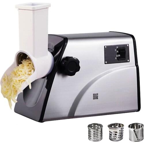220V Electric Cheese Slicer Commercial Automatic Shredder Mozzarella Shredded Household Stainless Steel Cheese Grater 300W
