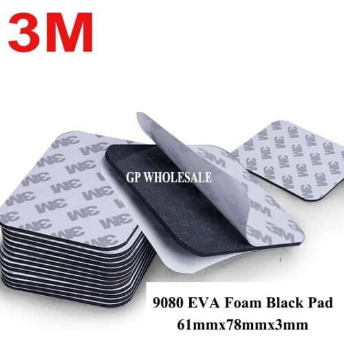 5pcs Black 78x61mmx3mm 3M 9080 Double Sided Adhesive EVA Foam Tape For Auto Decorative Article Wall Pendant Home Use