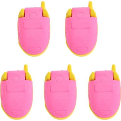 5pcs/Pack Creative Cartoon Mobile Phone Shaped Pencil Rubber Erasers