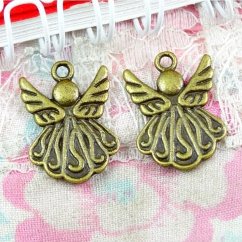 50Pcs 21*15MM Angel Charms Pendants Antique Bronze Color Angel pendant Diy Jewelry Accessories