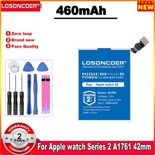 LOSONCOER A1761 460mAh Battery For Apple watch Series 1 Series 2 38mm 42mm Real Capacity Series1 Series2 Battery