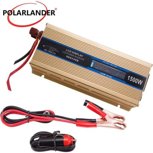 Single USB 1500W Aluminium Alloy 12V/24V To 110V/220V Car Inverter Gold Universal Converter Vehicle Power Supply Switch Adapter