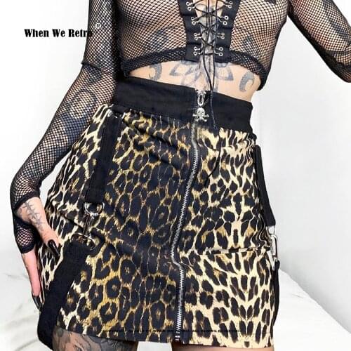 Punk Bandage Skirt Y2K Streetwear High Waist Skull Pendant Mini Skirts Harajuku Goth Zipper Women Sexy A Line Skirts VD2169