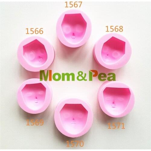 Mom&Pea 1566-71 Free Shipping Faces Mold Cake Decoration Fondant Cake 3D Mold Soap Mold Food Grade