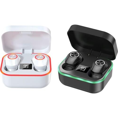 Wireless Bluetooth Earbuds With Breathing Light Digital Display Waterproof Touch Control Noise Cancelling Headphones With Mic