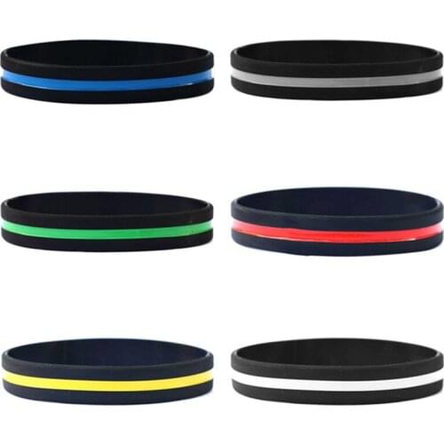 100pcs USA United states American red blue thin line wristbands gray white green yellow wristband bracelet bangle wrist bands