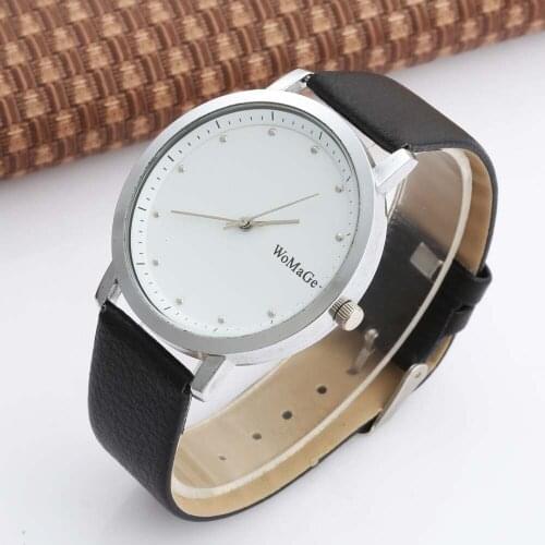 2020 New Fashion Unisex Watches Men Women Casual Quartz Watches Leather Strap relogio masculino relogio feminino WOMAGE