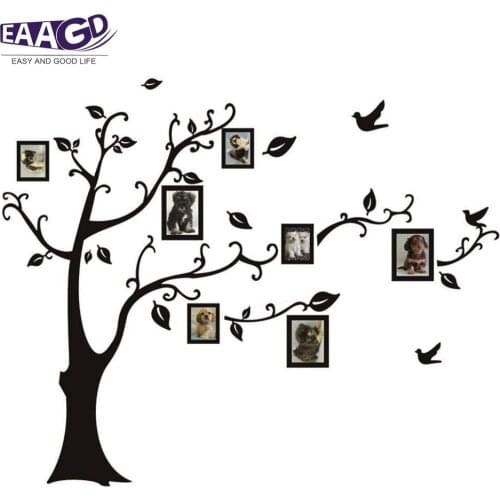 Black Tree Photo frame Wall Stickers Bedroom Living Kids Rooms Decor DIY Sticker Decor Decorative Removable Wallpaper