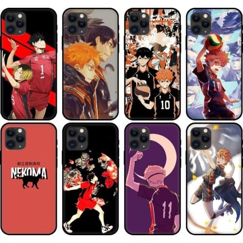 Black tpu case for iphone 5 5s se 6 6s 7 8 plus x 10 cover for iphone XR XS 11 pro MAX case Haikyuu Nekoma