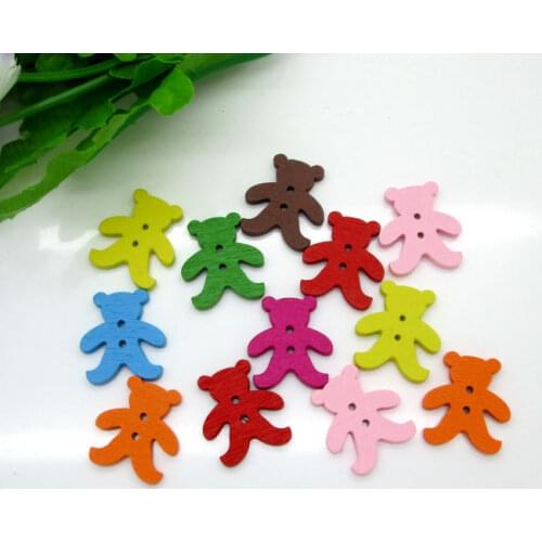 50Pcs Mixed Wood Bear Sewing Buttons For Kids Clothes Scrapbooking Decorative Botones Handicraft DIY Accessories10