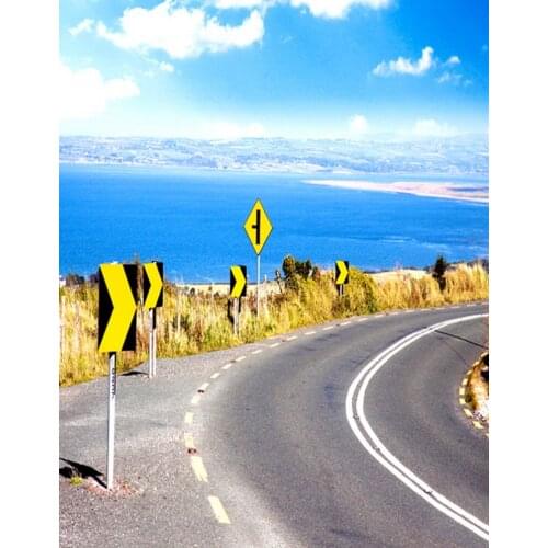 5x7ft Road Sea Blue Sky Photography Backdrops Photo Props Studio Background