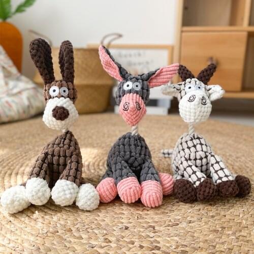 Dog Puppy Toys Pet Supplies Pets Chew Toy Animal Shape Squeak Cleaning for Small Medium Dog Accessories Training Plush Sound