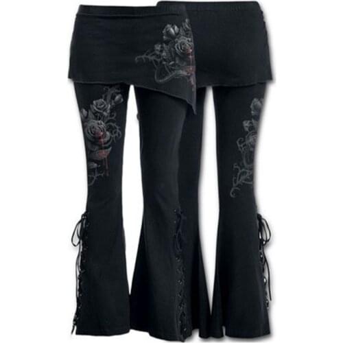 Medieval cosplay costume retro high waist pants lace stitching tie legs five pants women knight pants lolita costume Plus size