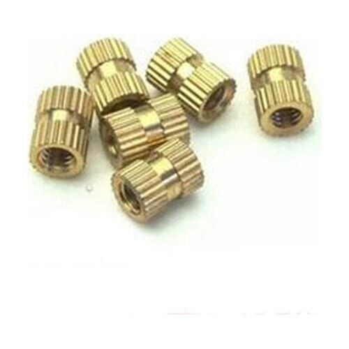 40pcs M8 Brass Nuts 10mm Outer Diameter Through-Hole Insert Muff Injection-Molded Nut Knurled Embedded Parts 10mm-12mm