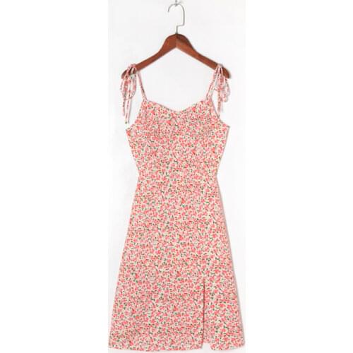 Summer Womens Casual Flower Print Slim Slim Sling Dress